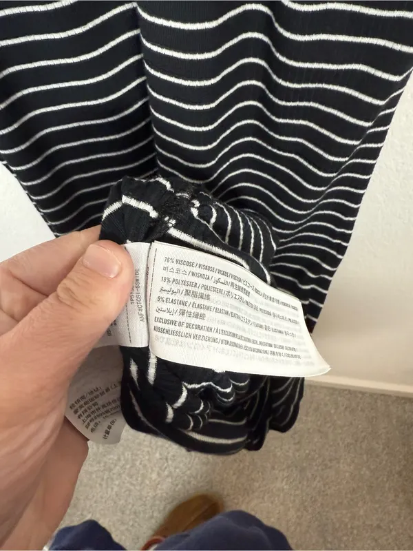Abercrombie & Fitch Ribbed Striped Midi Tank Dress Black White Size M - Image 4