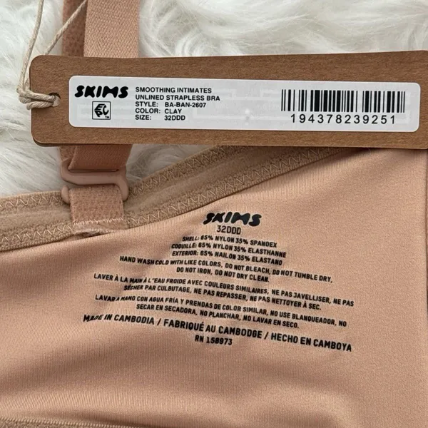 Skims Smoothing Intimates Strapless Bra Clay Size 32DDD - Image 8
