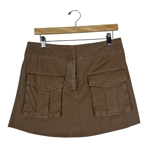 Lucky Brand Cargo Solid Mini Skirt Brown Utility Gorpcore Pockets Granola Size S - Image 2