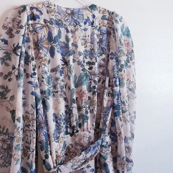 VICI Floral Mock Wrap Mini Long Sleeve Elegant Dress - Image 7