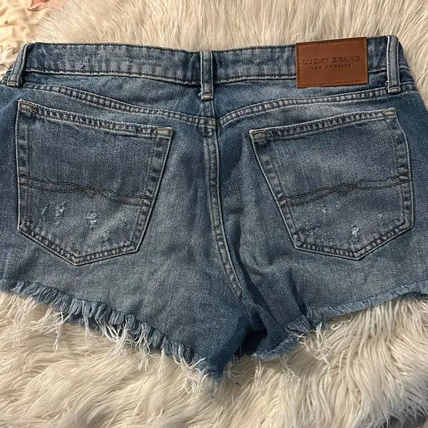 Lucky Brand Blue Distressed Jean Shorts - Image 2