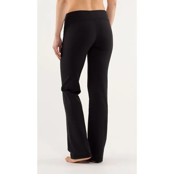 Lululemon‎ Astro Black Criss Cross Waistband Flared Leg Yoga Pant 6 - Image 2