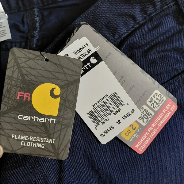 Carhartt Womens FR Rugged Flex Work Pants Size 12 Navy Flame Resistant Utility - Image 10