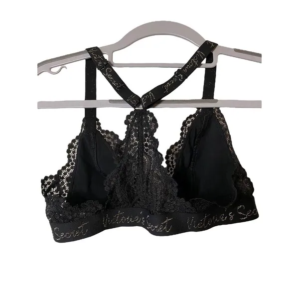 Victoria's Secret bra Bralette black lace Wireless Racerback Sz S‎ - Image 2