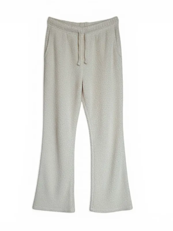 Pink Rose Lounge Set L Cream Off Shoulder Top Pants Soft Cozy 2 Pc - Image 5