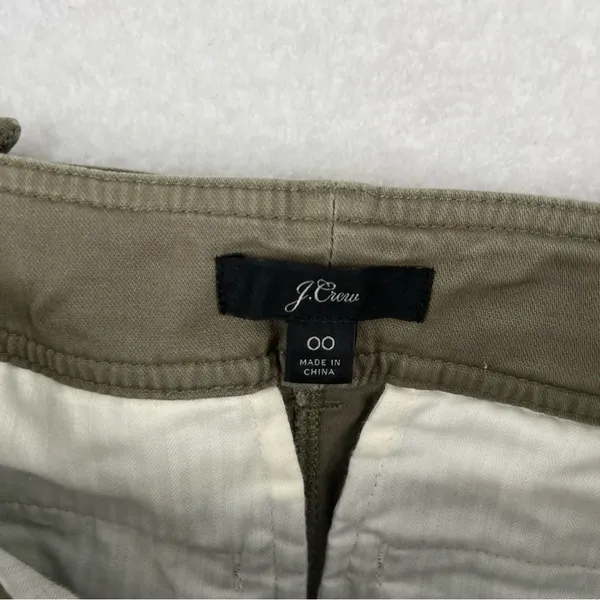 J.‎ Crew Womens High Rise Belted Military Pant Olive Green Utility Pockets 00 - Image 4
