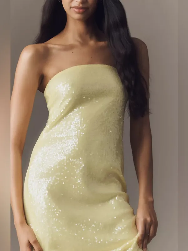 Endless Rose Strapless Sequin Slim Midi Dress - Image 5