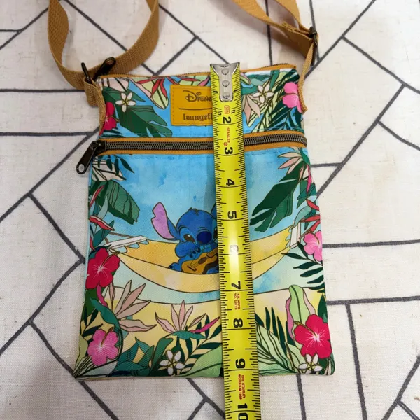 Disney‎ Loungefly Passport Crossbody Bag Purse Blue Lilo and Stitch Tropical - Image 9