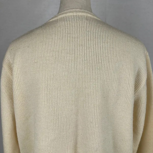 Karen Scott Cream Wool Blend Cardigan Sweater Womens Knit Button‎ Front Pockets - Image 5