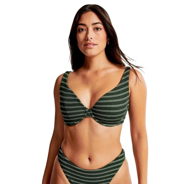 NWT Abercrombie & Fitch Curve Love High Apex Underwire Bikini Top Green Size XXS - Image 2