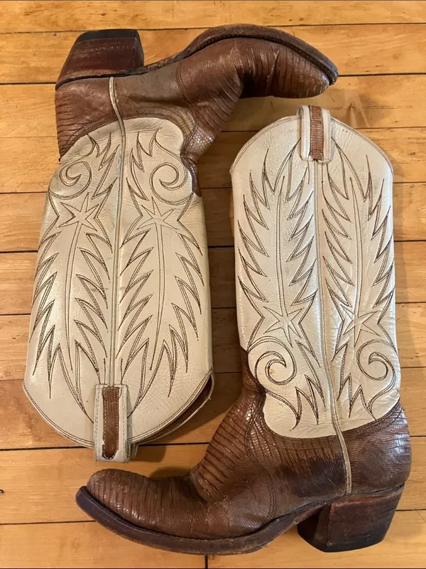 Dan Post Ivory Tan Leather Cowgirl Western Boots Size 5.5 - Image 2