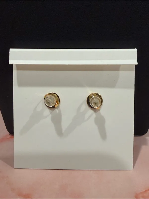Tory Burch | Gold Plated and Silver Icon Stud Earrings | Small - Image 3