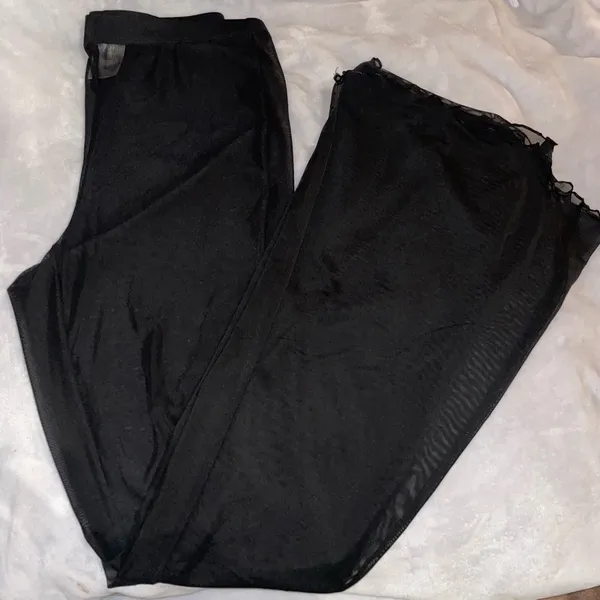Wild Fable NWOT Women's Black Sheer Pants Size XSmall Mesh High Rise Flare - Image 3