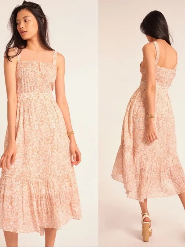 Loveshackfancy bohemian fairy girly Tove Sleeveless Floral Midi Dress size 10 - Image 2