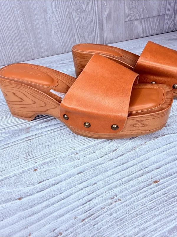 NWOT Splendid open-toe leather platform clog Bree brown sandals shoes size 7.5 - Image 5