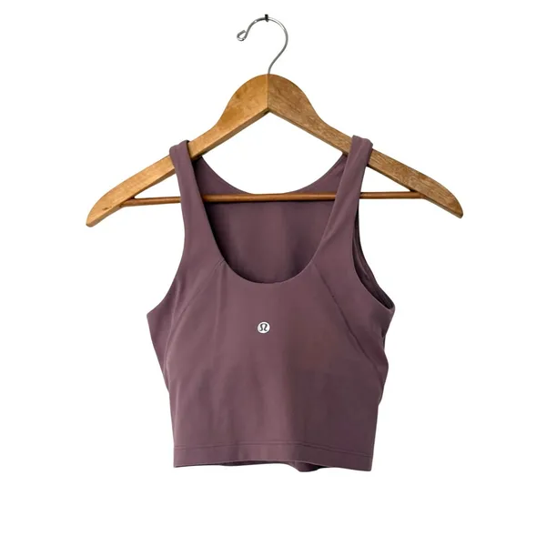 Lululemon Align High Neck Tank Top Purple Mauve Cropped Gym Workout Bra Size 4 - Image 2