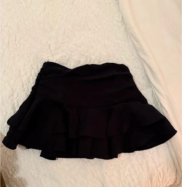 ZARA Ruffle Skort Black - Image 2