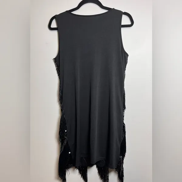 FORUM Roaring 20’s Gatsby Flapper Fringe Black Vintage Dress Women’s Sz XS EUC - Image 3