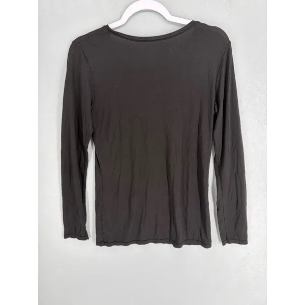Uniqlo Womens Heattech Thermal Base Layer Long Sleeve Scoop Neck Black Large - Image 2