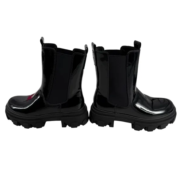 Dream Pairs Womens Black Patent Chunky Platform‎ Chelsea Lug Sole Boots Size 5.5 - Image 2