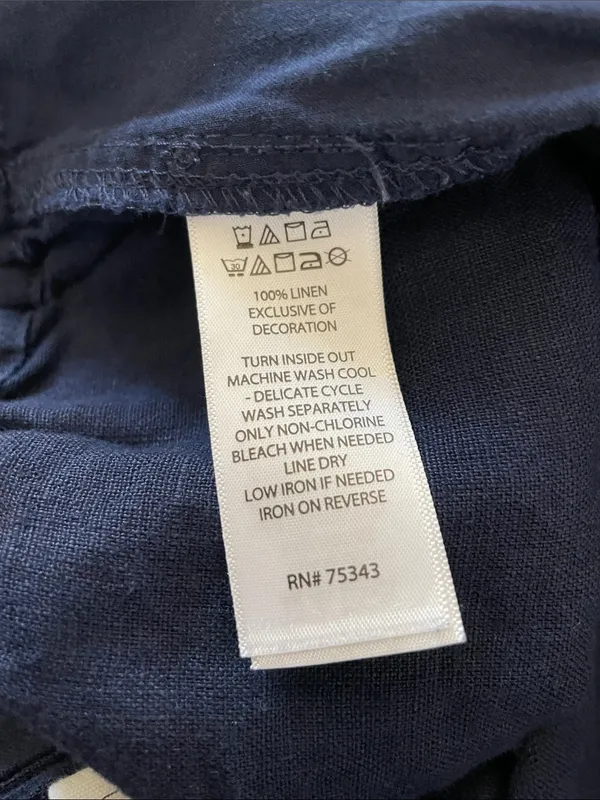 Joie Navy Blue Wide-Leg Pull-On Pants Size Medium 100% Linen - Image 8