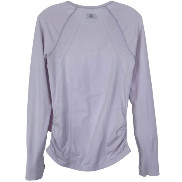 Athleta Fastest Track Momentum Seamless Long Sleeve Ruched Top XS Purple Lilac - Image 2