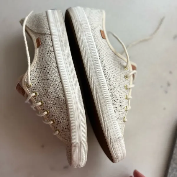 Keds woven neutral lace up sneakers sz 9 - Image 8