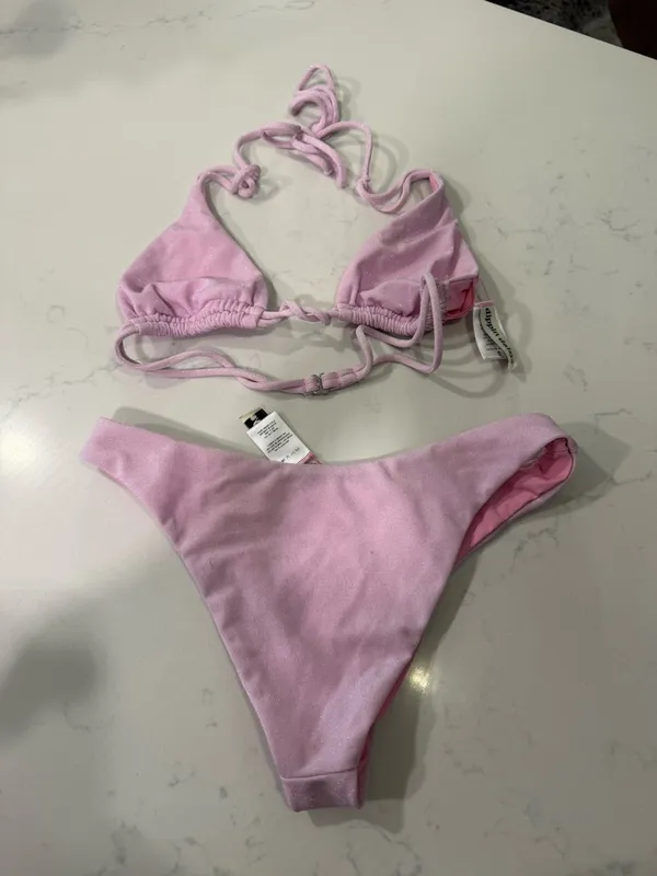 Dippin' Daisy's Shimmery Light Pink Bikini Set - Image 3