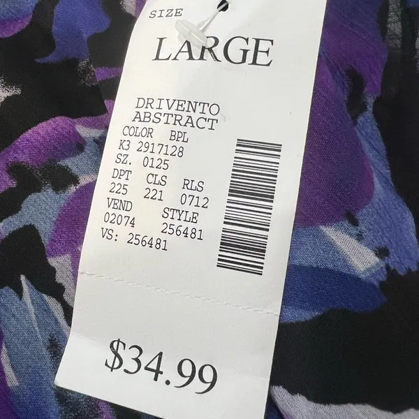 NWT Fashion Bug Abstract Purple Blue Tiered Maxi Skirt Large Art To Wear - Image 7