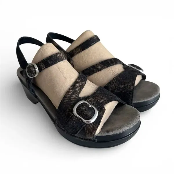 Dansko Sandi Swirl Strappy Side Buckle Clog Sandal Size 38 - Image 4