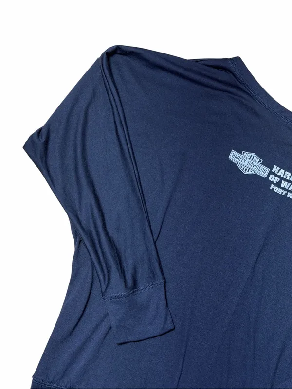 Harley Davidson Navy Blue Embellished Washington DC Long Sleeve Top Womans XL - Image 6