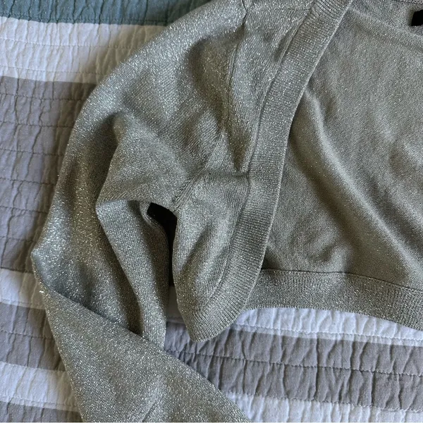 Express Vintage Y2K Silver Gray Bolero Top Cover Up S Crop - Image 2