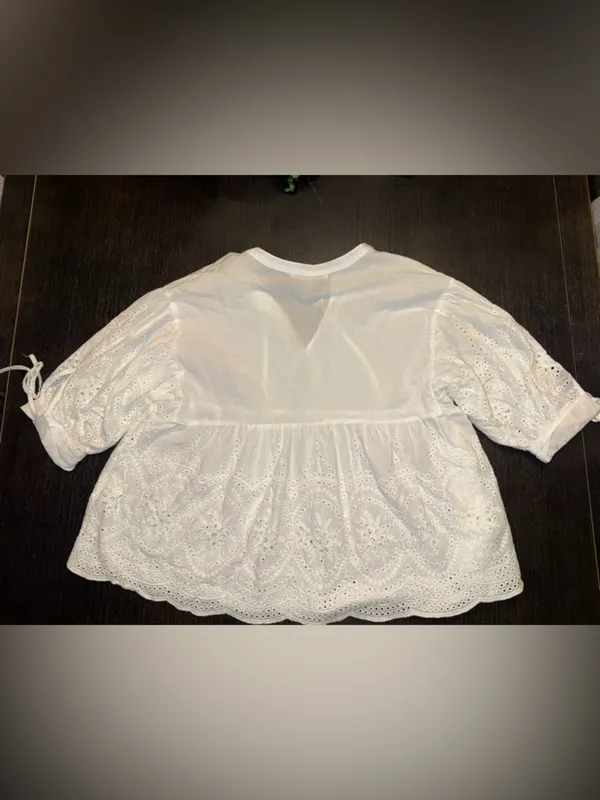 Sugarlips White Eyelet Peasant Tunic - Image 5