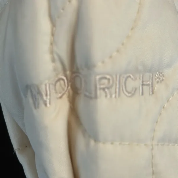 Woolrich Womens Ivory Quilted Puffer Jacket XS Cream Button Front 2306‎ Moccasin - Image 3