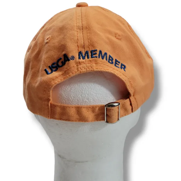 2015 US Open Chambers Bay Hat OSFM USGA Member Embroidered Embroidery Unisex Cap Golf Hat Golfing Golfers Golfer Orange Peach Color With Multicolor Embroidery Adult Unisex Hat OSFM One Size Fits Most Adjustable Strap Back Hat Used Condition See Pictures For Condition - Image 5