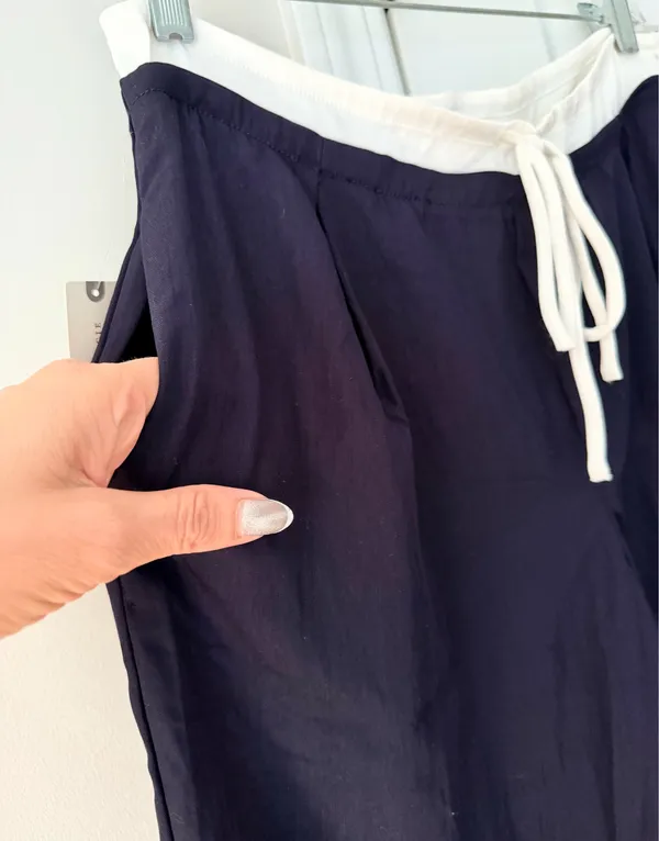 Anthropologie Layered Drawstring Wide-Leg Trousers, Size S - Image 11