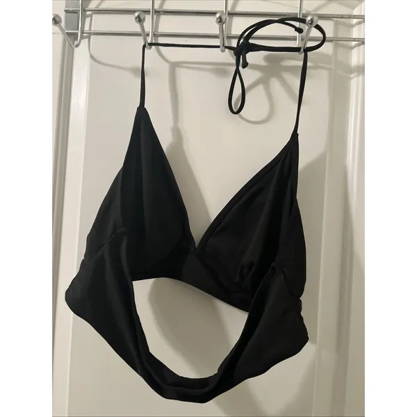 Women's Size 1XL Black Swim Top Tie Back Spaghetti Straps - Image 9