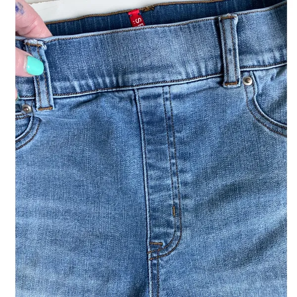 Spanx Jean-ish Ankle Leggings Wmns Large High Rise Skinny Denim Medium Wash Blue - Image 3