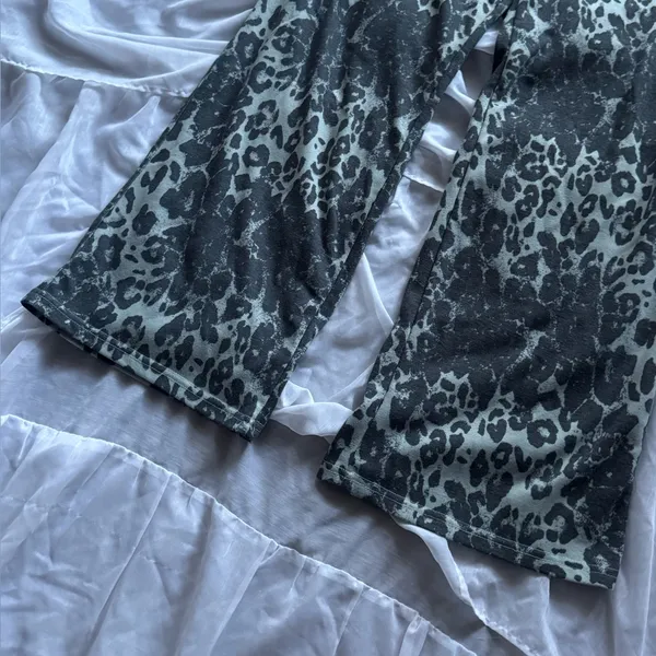 Best Lucky Wide Leg Leopard Print Sweatpants - Image 2