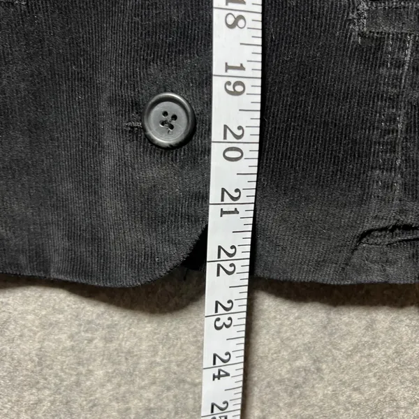 Vintage Y2K St. Johns Bay Black Corduroy Blazer Jacket Mandarin Collar Stretch M - Image 3