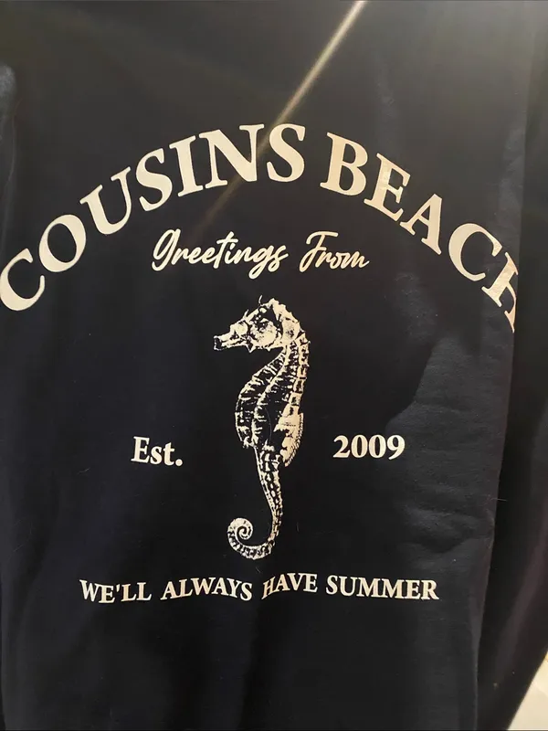 Arula Navy Cousins Beach Seahorse Graphic Crewneck Sweatshirt NWT 0X/1X. - Image 3