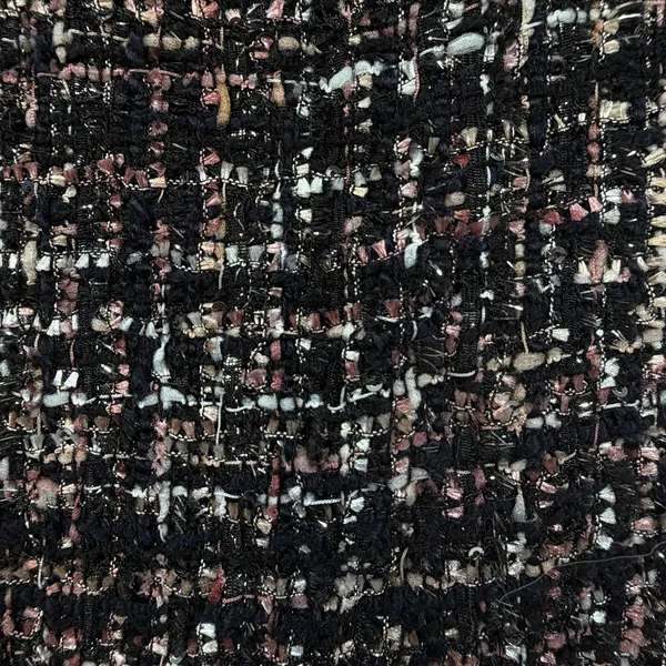 Metallic Tweed Plaid Shift Mini Dress Mod 60s Forever 21 Pink Black Womens S - Image 8