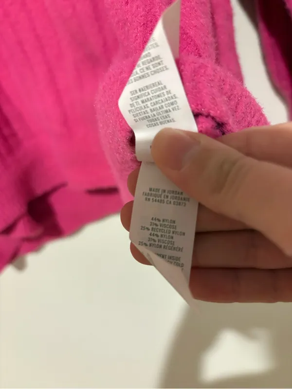 aerie buttercream Ribbed Crewneck Sweater Hot Pink size‎ medium - Image 6