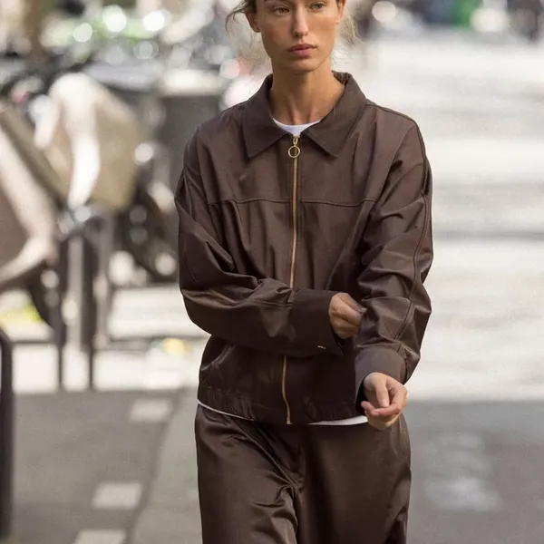 Zara NWT brown satin collared jacket - Image 4
