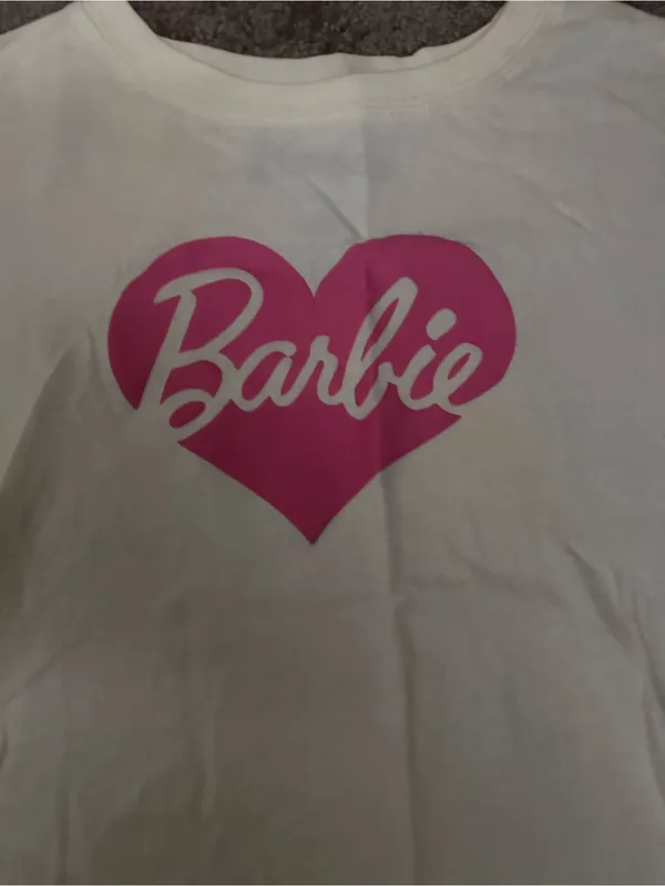 Barbie Cream Tee Shirt Size Small 0109 Pink - Image 2