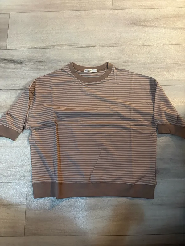 Zenana 3 4 Seeve Striped Contrast Trim Top - Image 2