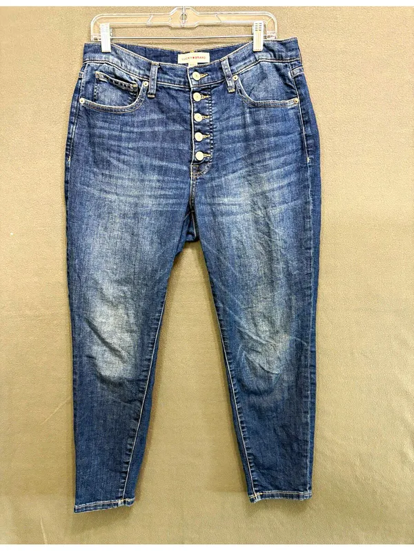 Lucky Brand Bridgette High Rise Skinny Jeans Blue XL Button Fly Pockets Denim - Image 2