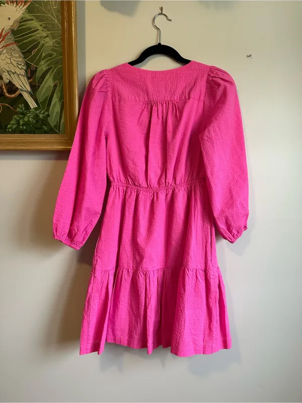 Lilly Pulitzer Deacon Mini Dress Pink 3/4 Sleeves Womens 2 Whimsy Preppy - Image 7