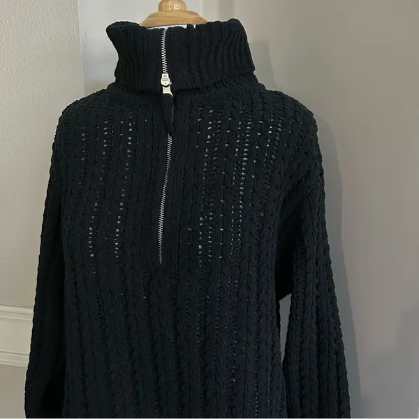 Aerie Oversized Cableknit Quarter Zip Pull Over NWT - Image 5