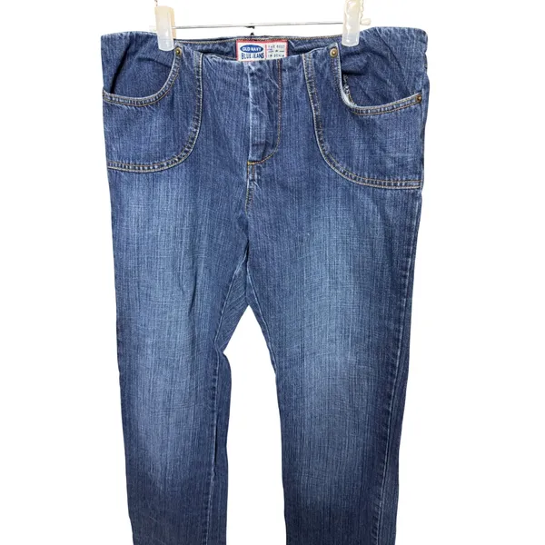 Old Navy Blue Jeans Womens Medium Wash Straight Leg Mid Rise Denim Pants - Image 2